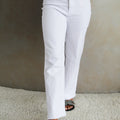 Straight Leg Jeans w/ Frayed Cutoff Hem