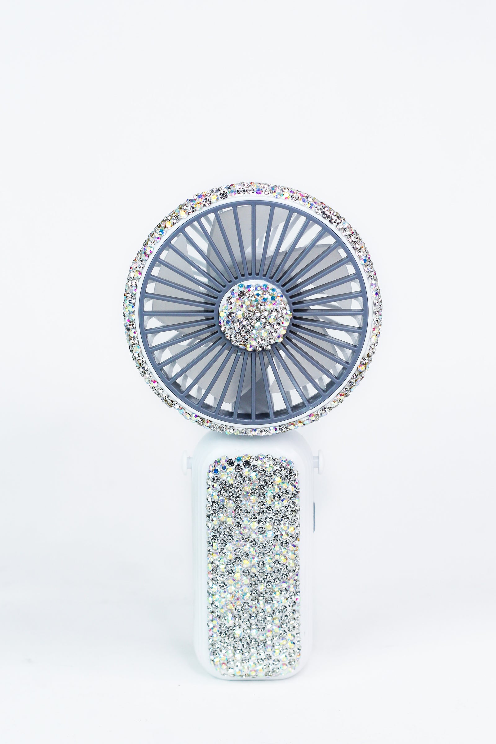 Rhinestone Trim & Handle Handheld Fan (SALE)