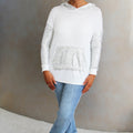 Sequin Long Sleeve Hoodie Top W/ Front Pocket