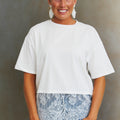 Short Sleeve T-Shirt w/ Wide Lace Hem