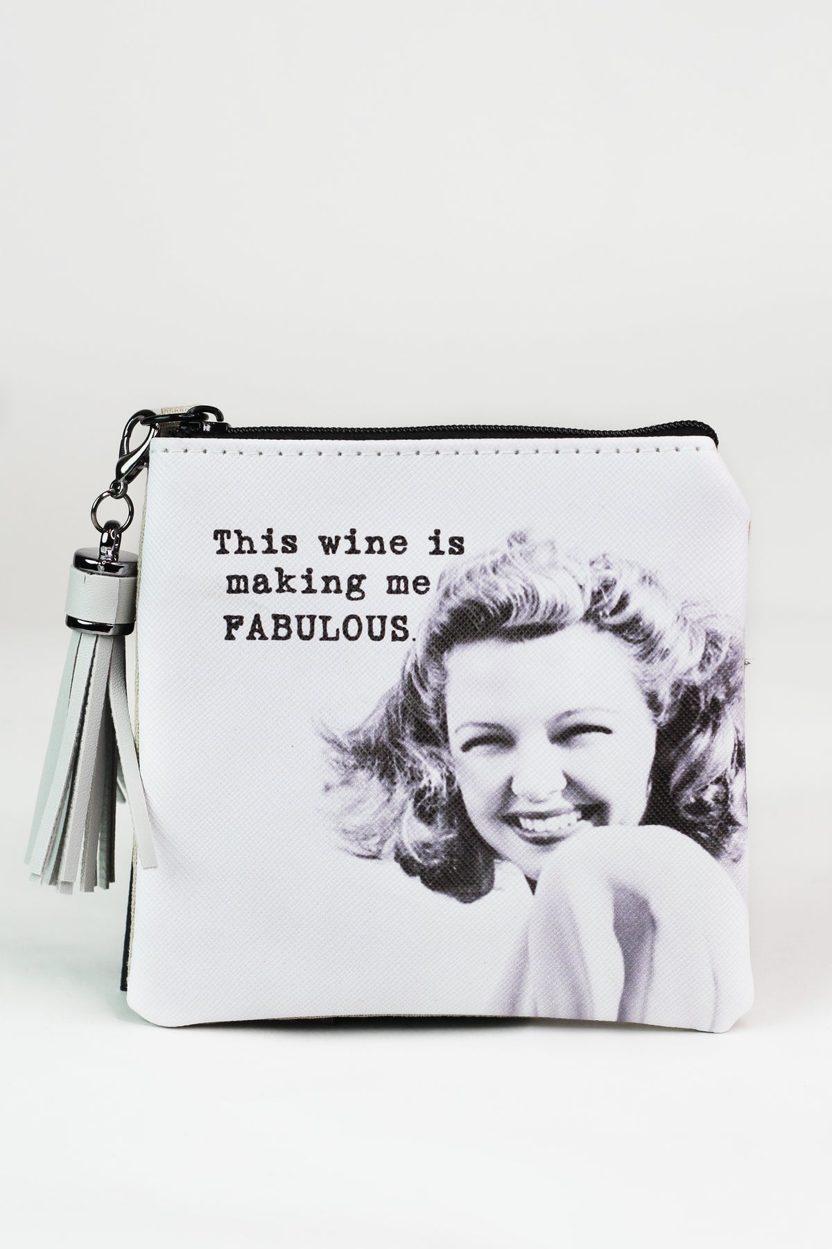 Photo & Quote Zippered Coin Pouch w/ Tassel