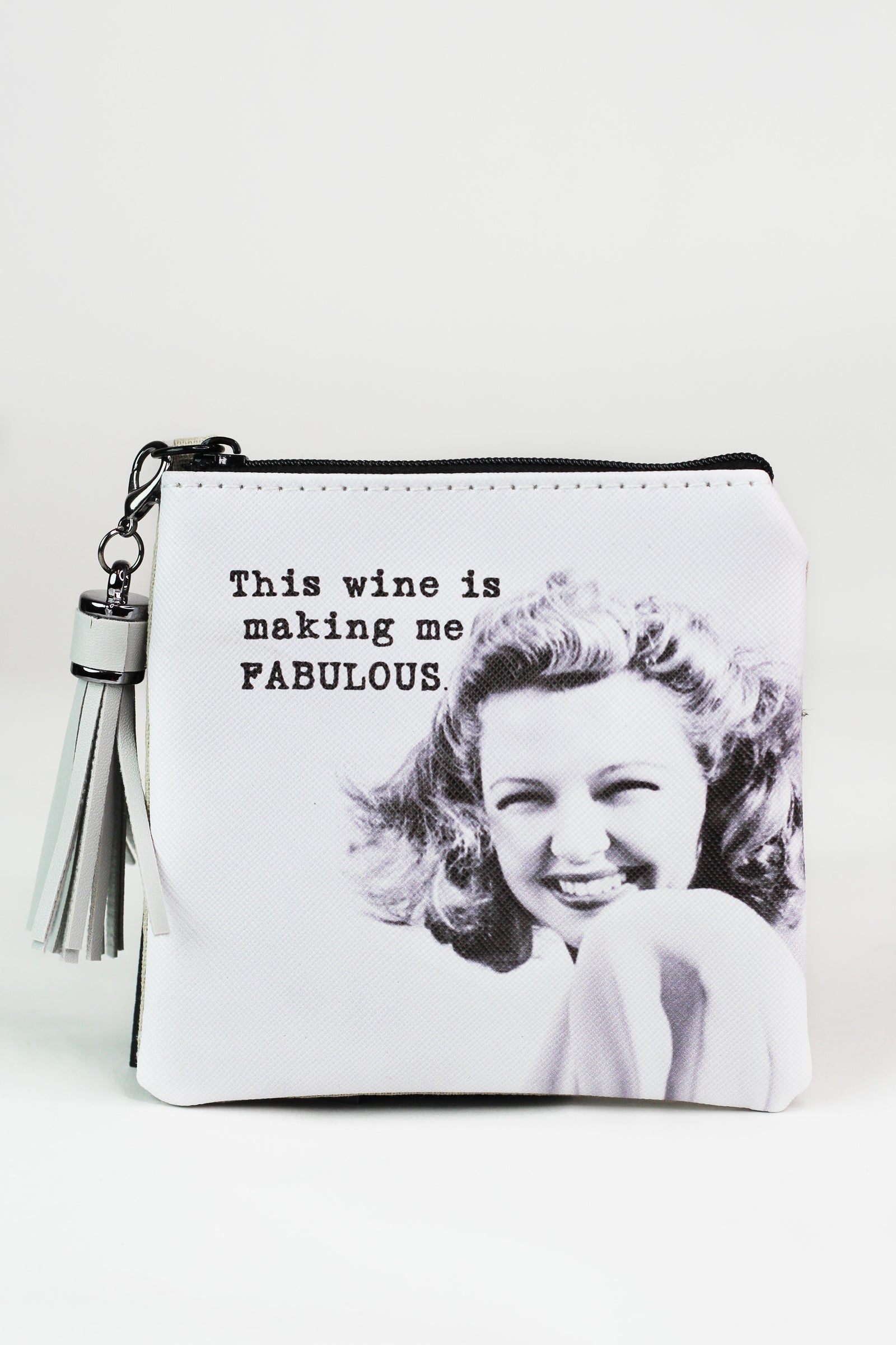 Photo & Quote Zippered Coin Pouch w/ Tassel