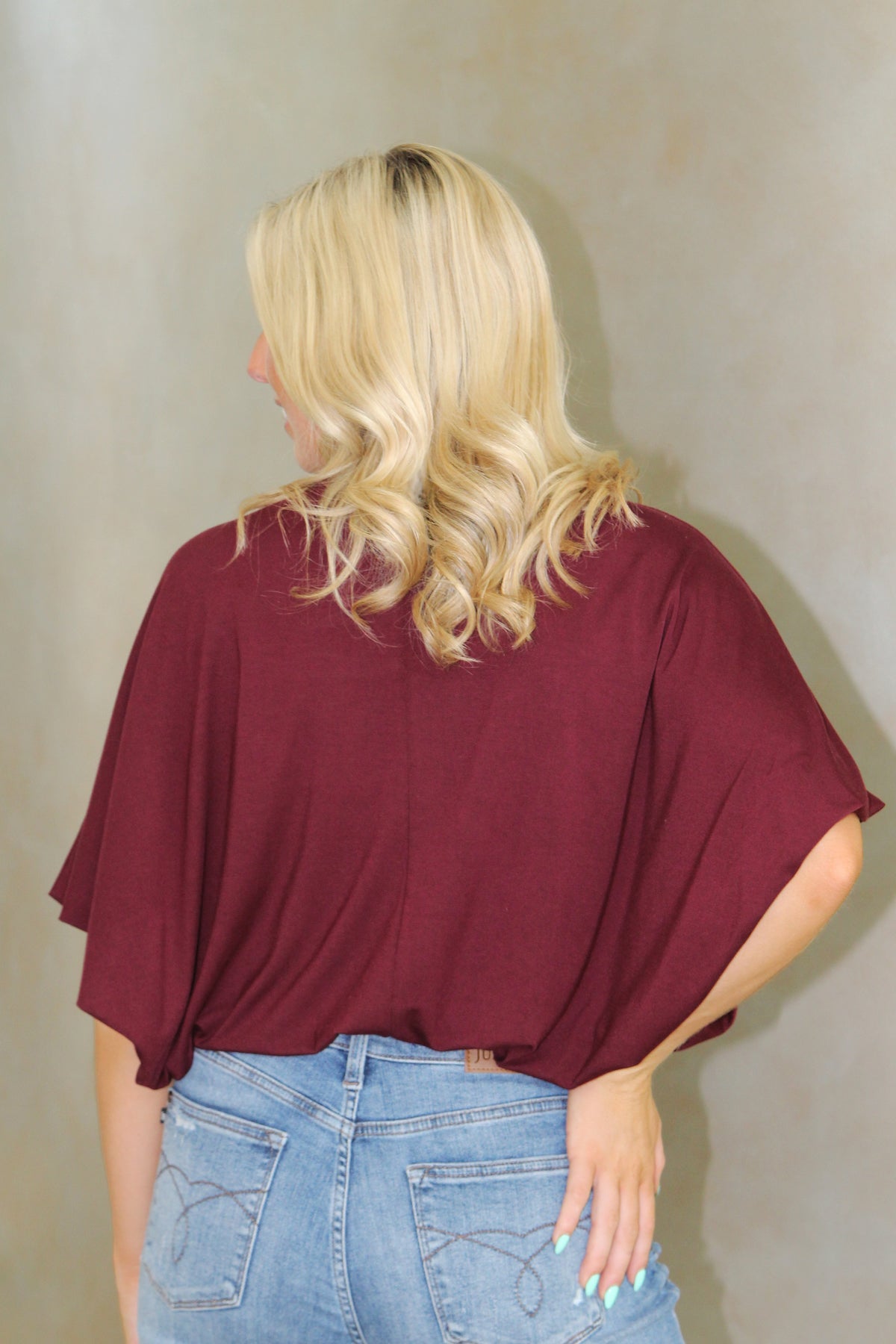Short Sleeve Scoop Neck Bubble Tee