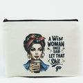 Photo & Quote Canvas Zip Pouch w/ Stone Accents