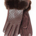 Woven Look Gloves w/ Faux Fur Cuff