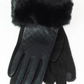 Woven Look Gloves w/ Faux Fur Cuff