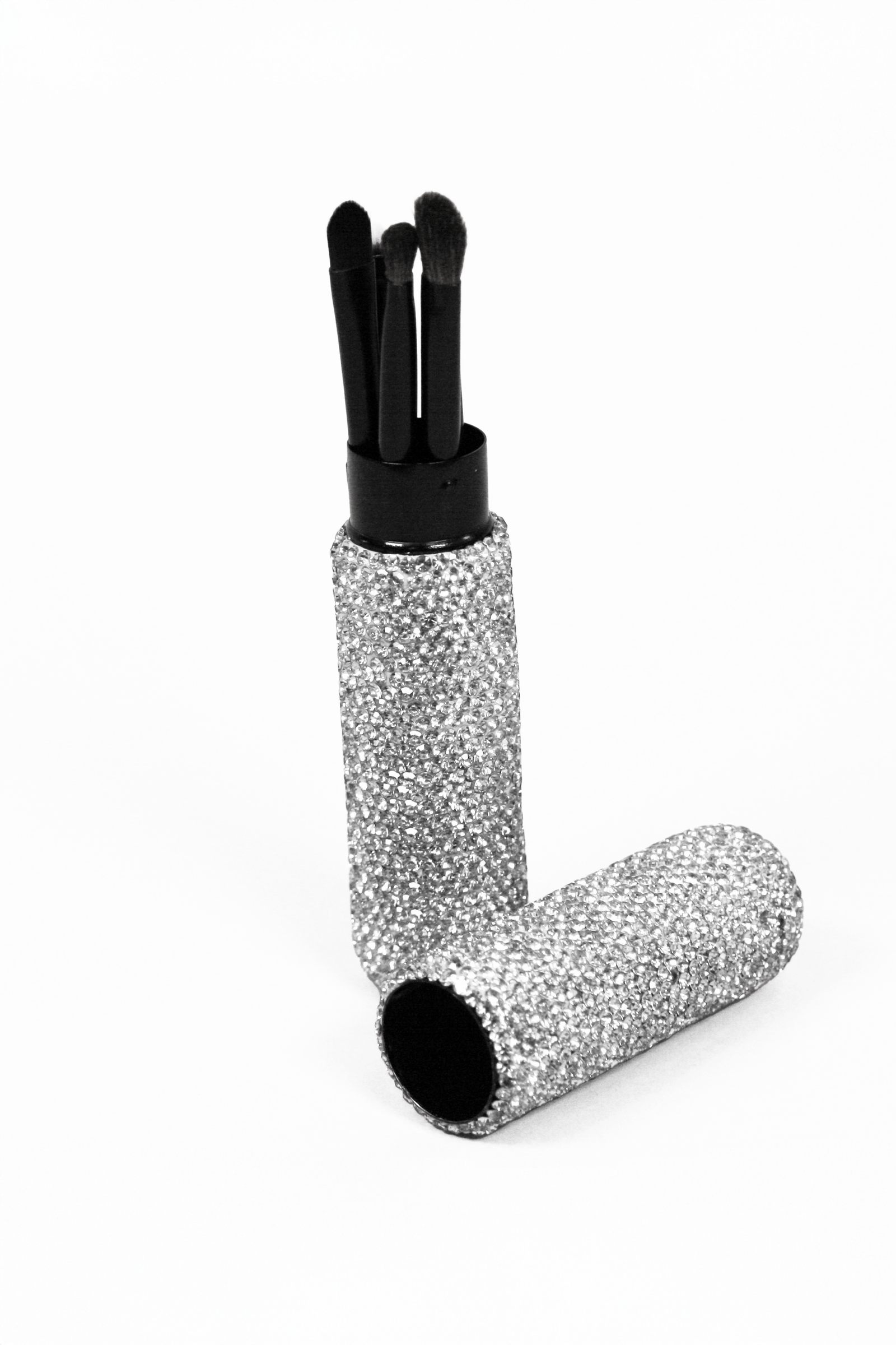 All Rhinestone Makeup Brush Set & Holder