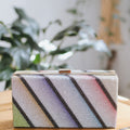 Rectangle All Rhinestone Diagonal Clutch