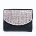 Cardholder Wallet w/ Rounded Rhinestone Flap