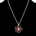 Christmas Flower Open Rhinestone Necklace