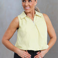 Sleeveless Quarter Zip Bubble Top