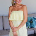 Strapless Flared Mini Dress/Cover Up w/ Top Flounce