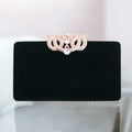 Brooch Top Velvet Clutch