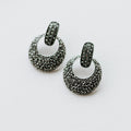 Circle Drop Rhinestone Earrings