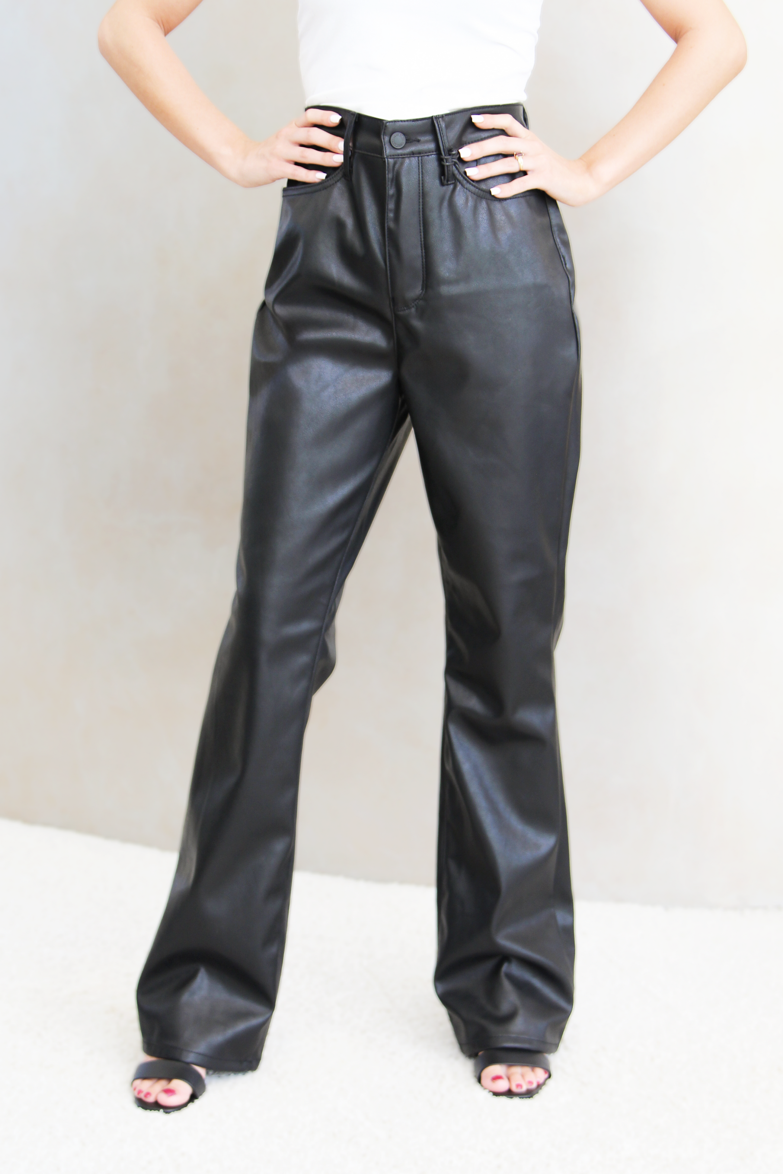 Faux Leather Bootcut Pants (SALE)