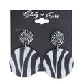 Two Circles Acrylic Zebra Earrings
