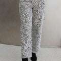 Zebra Print High Rise Straight Jeans