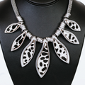 Animal Print Wavy Shapes Statement Necklace