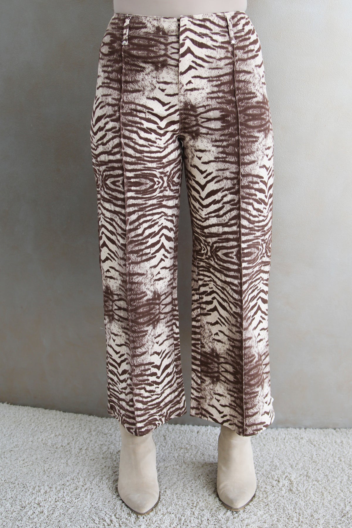 Zebra Print Wide Leg Jeans