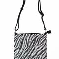 Zebra Print Rhinestone Covered Crossbody Bag