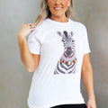 Zebra Wearing Rhinestone Collar T-Shirt