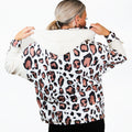 Leopard Print Mixed Texture Patchwork Zip Up Hoodie (SALE)