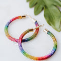 Large All Rhinestone Rainbow Hoop