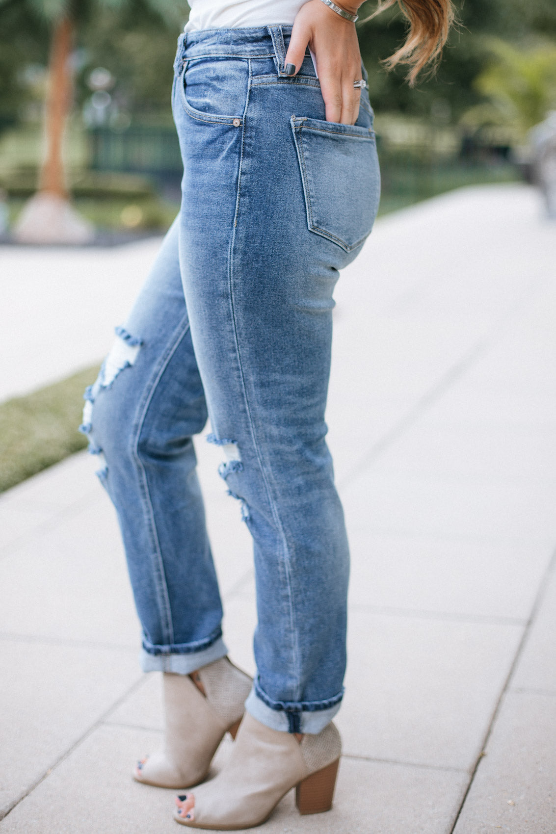 Straight Leg Distressed Jean