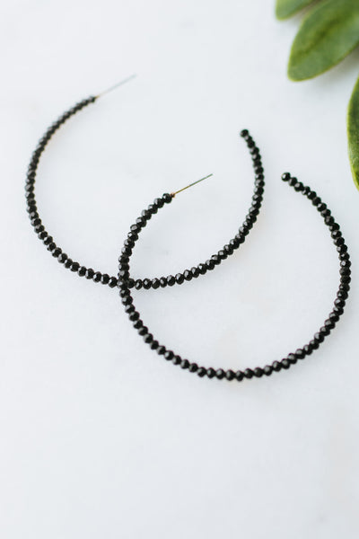 Large Thin Open End Crystal Bead Hoop