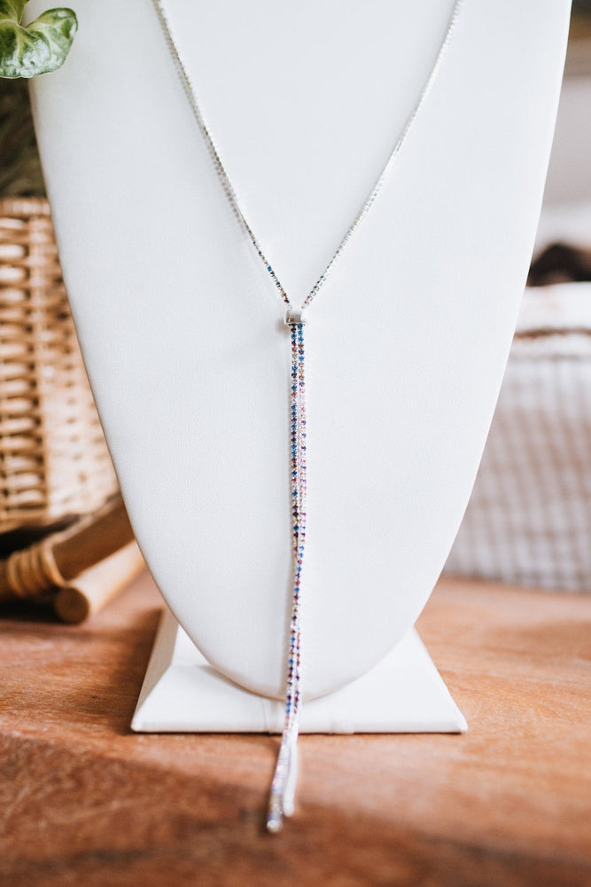 Long Rhinestone Strand Lariat