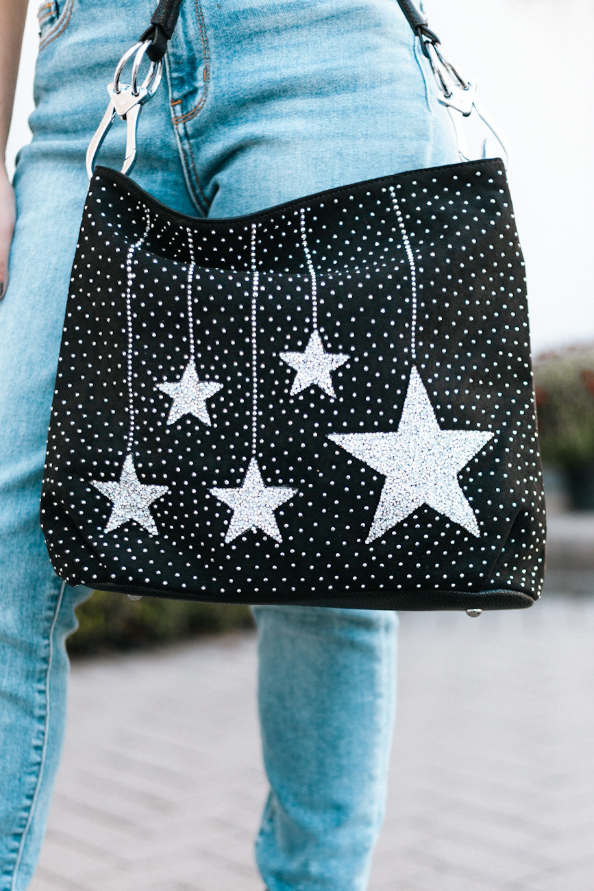Quilted Star Studded Cross Body Bag