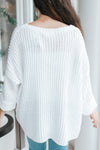 Cuffed Sleeve Round Neck Chenille Cable Knit Sweater