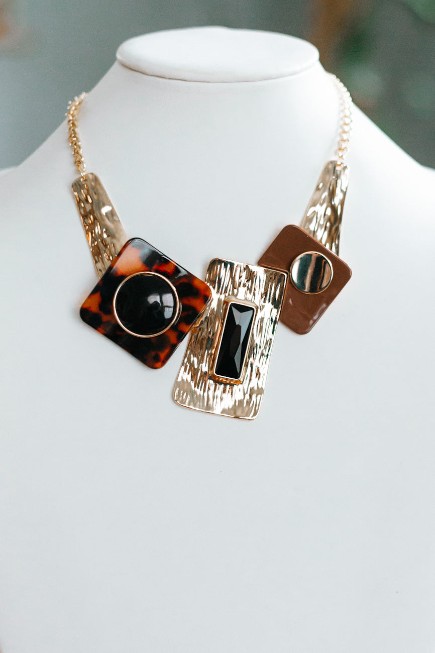 Multi Shaped &amp; Color Rectangle Necklace Set