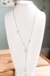 Rhinestone Mult.Heart Long Lariat Necklace Set