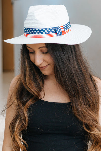 USA Flag Band Panama Hat (SALE)