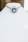 Rhinestone & Pear Shape Stone Flower Pendant Necklace