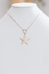 Hammered Matte Star Chain Necklace Set