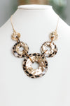 Odd Shaped Textured Snake Print Necklace