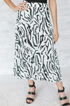 Zebra Print Midi Skirt With Slit (SALE)