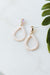 Fabric Stitch Baguette Open Teardrop Earring