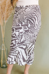 Animal Print Satin Midi Skirt (SALE)