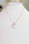Faded Rhinestone Puff Heart Necklace