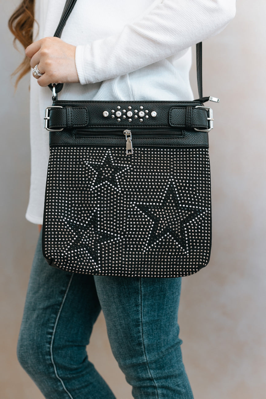 3 Rhinestone Stars Messenger