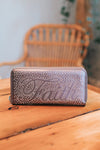 All Rhinestone Faith Outline Wallet