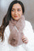 Short Faux Fur Rhinestone Strip Overlap Scarf