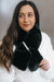 Short Faux Fur Rhinestone Strip Overlap Scarf