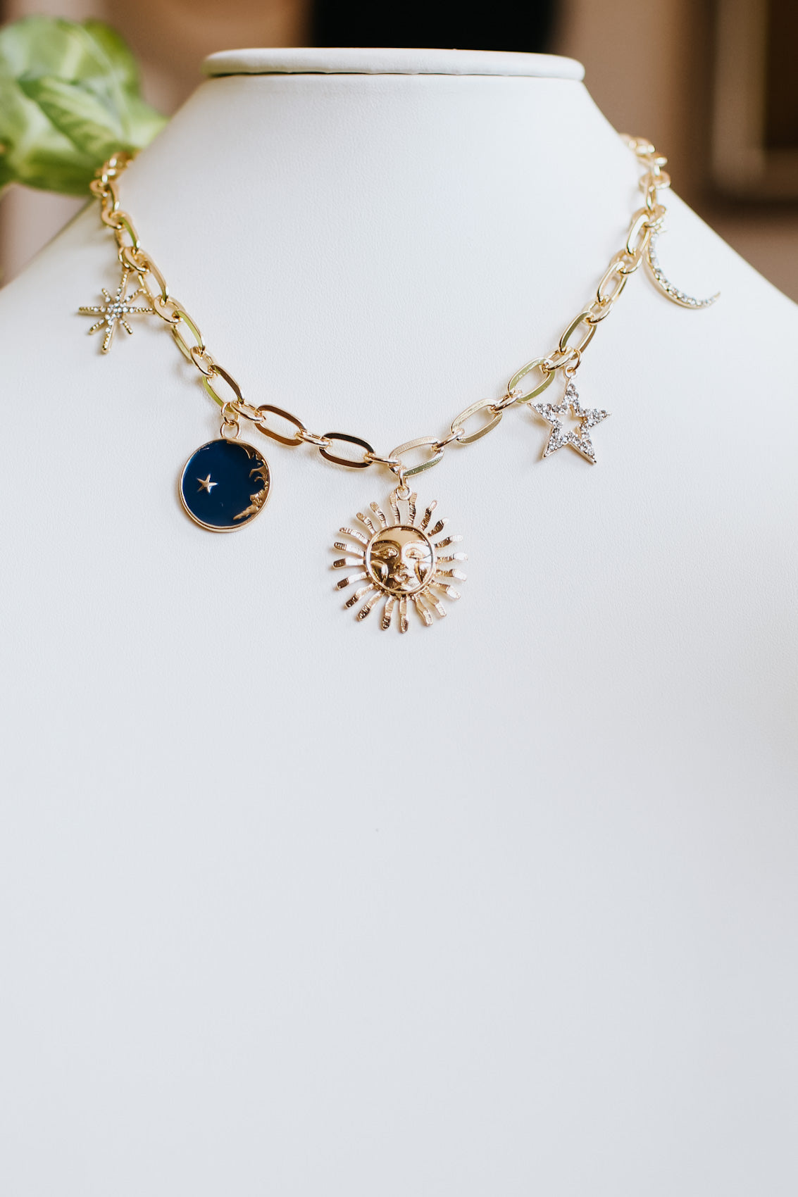 Silver Sun, Moon and Stars Celestial Necklace | Under the Rose