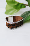 Two Row Sides Short Hair Leopard Bracelet