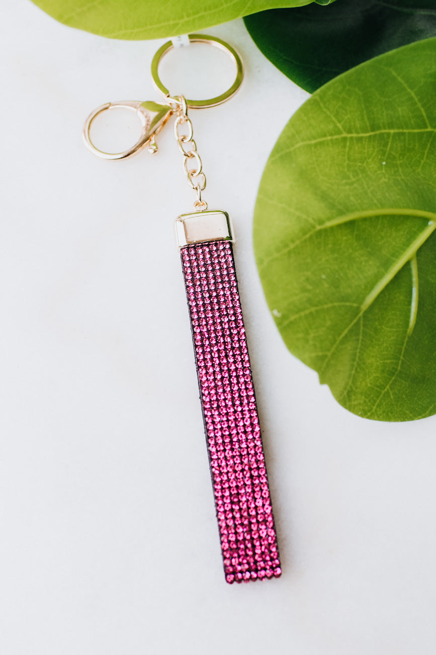 7 Row All Rhinestone Key Ring