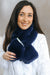 Short Faux Fur Rhinestone Strip Overlap Scarf